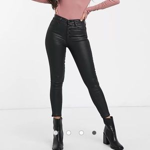 Abercrombie black coated skinny jeans